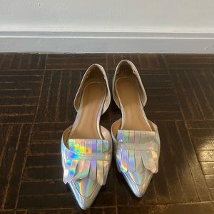 Banana Republic Iridescent Silver Flats - Size 7